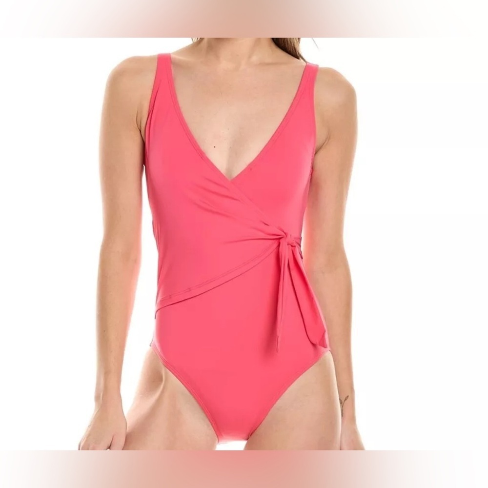 NWT Tommy Bahama Pearl Wrap Front One-Piece in Coral Coast, size 4 O1
